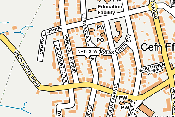 NP12 3LW map - OS OpenMap – Local (Ordnance Survey)
