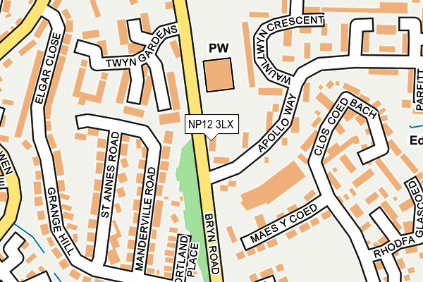 NP12 3LX map - OS OpenMap – Local (Ordnance Survey)