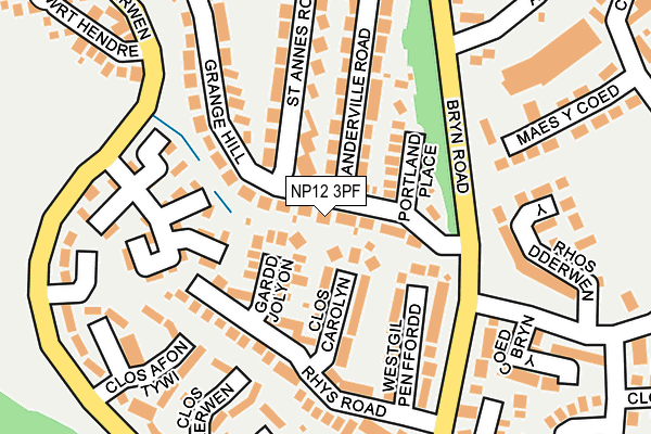 NP12 3PF map - OS OpenMap – Local (Ordnance Survey)