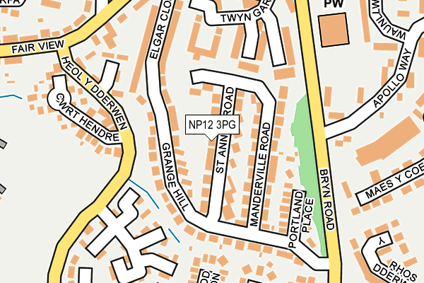 NP12 3PG map - OS OpenMap – Local (Ordnance Survey)