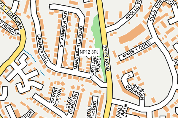NP12 3PJ map - OS OpenMap – Local (Ordnance Survey)
