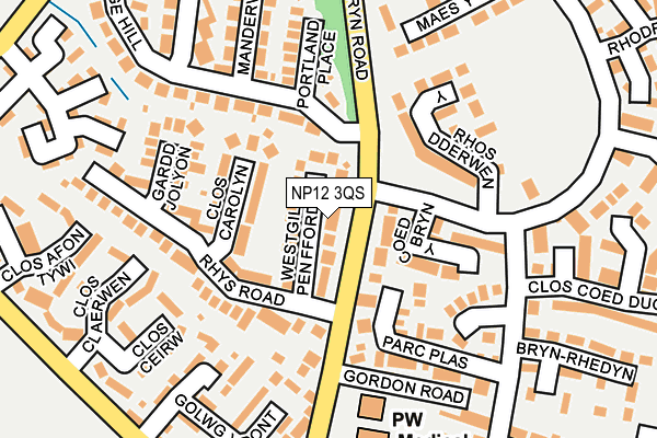 NP12 3QS map - OS OpenMap – Local (Ordnance Survey)