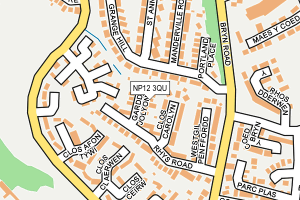 NP12 3QU map - OS OpenMap – Local (Ordnance Survey)