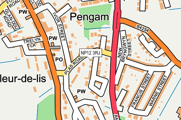 NP12 3RJ map - OS OpenMap – Local (Ordnance Survey)