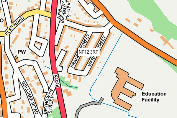 NP12 3RT map - OS OpenMap – Local (Ordnance Survey)