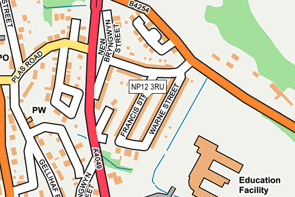 NP12 3RU map - OS OpenMap – Local (Ordnance Survey)