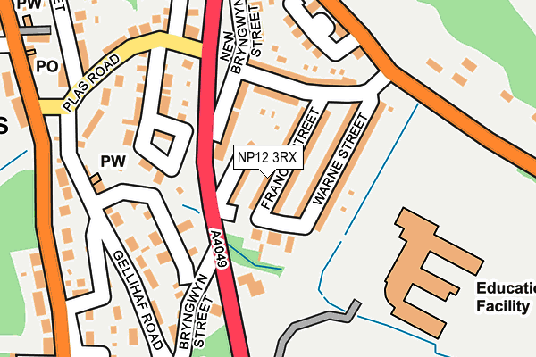 NP12 3RX map - OS OpenMap – Local (Ordnance Survey)