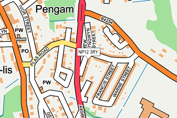 NP12 3RY map - OS OpenMap – Local (Ordnance Survey)