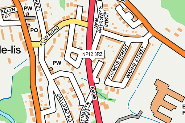NP12 3RZ map - OS OpenMap – Local (Ordnance Survey)
