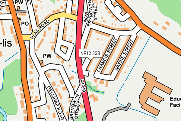 NP12 3SB map - OS OpenMap – Local (Ordnance Survey)