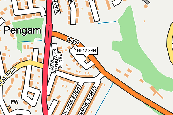NP12 3SN map - OS OpenMap – Local (Ordnance Survey)
