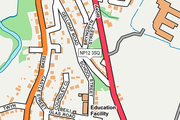 NP12 3SQ map - OS OpenMap – Local (Ordnance Survey)