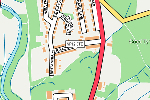 NP12 3TE map - OS OpenMap – Local (Ordnance Survey)