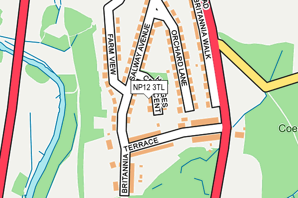 NP12 3TL map - OS OpenMap – Local (Ordnance Survey)