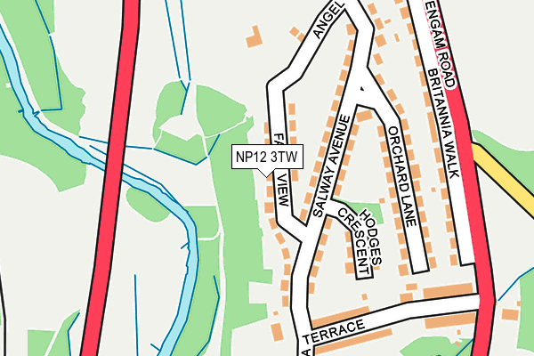 NP12 3TW map - OS OpenMap – Local (Ordnance Survey)