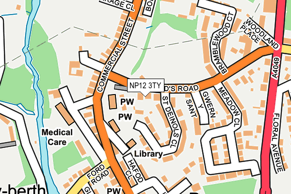 NP12 3TY map - OS OpenMap – Local (Ordnance Survey)