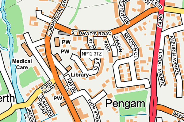 NP12 3TZ map - OS OpenMap – Local (Ordnance Survey)