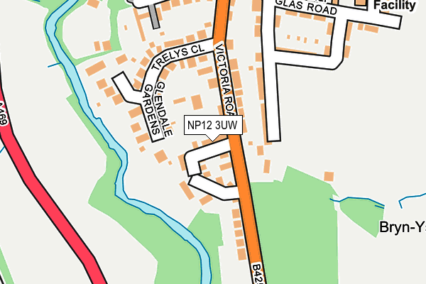NP12 3UW map - OS OpenMap – Local (Ordnance Survey)