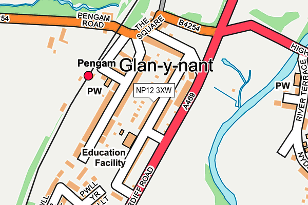 NP12 3XW map - OS OpenMap – Local (Ordnance Survey)
