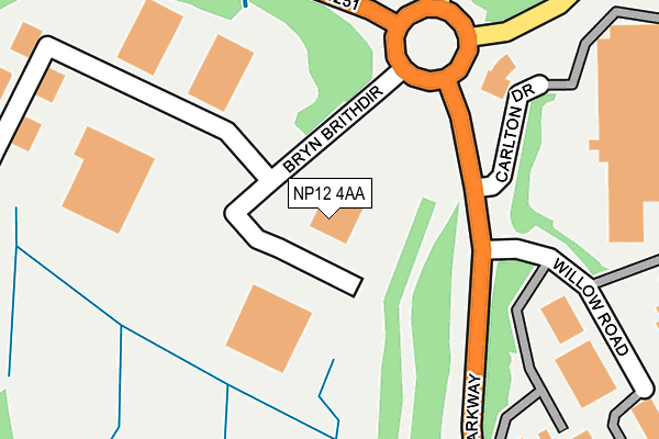 NP12 4AA map - OS OpenMap – Local (Ordnance Survey)