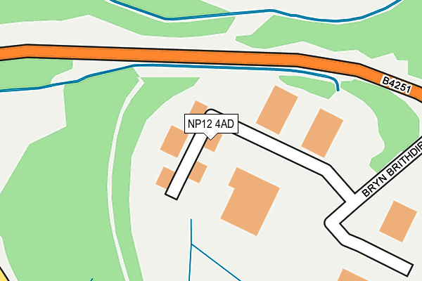 NP12 4AD map - OS OpenMap – Local (Ordnance Survey)