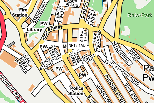 NP13 1AD map - OS OpenMap – Local (Ordnance Survey)