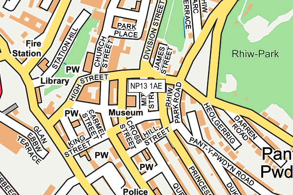 NP13 1AE map - OS OpenMap – Local (Ordnance Survey)