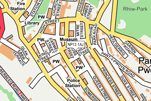 NP13 1AJ map - OS OpenMap – Local (Ordnance Survey)
