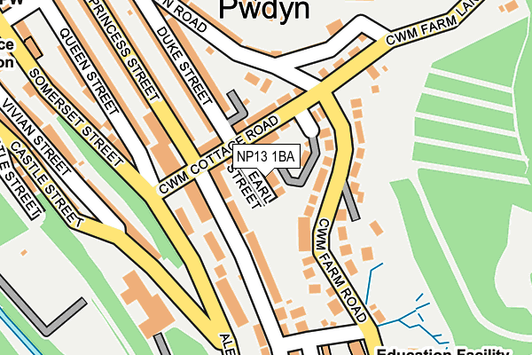 NP13 1BA map - OS OpenMap – Local (Ordnance Survey)
