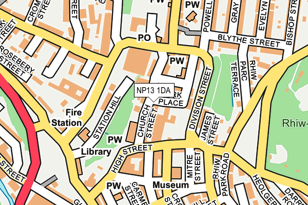 NP13 1DA map - OS OpenMap – Local (Ordnance Survey)