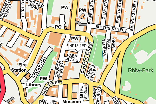 NP13 1ED map - OS OpenMap – Local (Ordnance Survey)