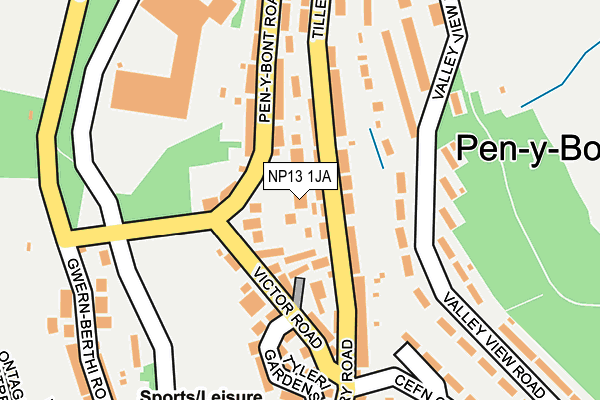 NP13 1JA map - OS OpenMap – Local (Ordnance Survey)