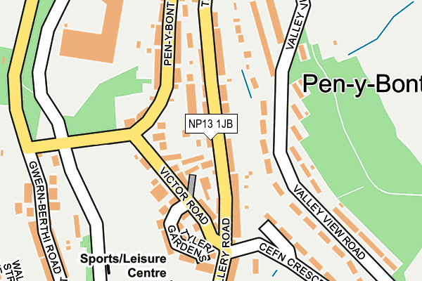 NP13 1JB map - OS OpenMap – Local (Ordnance Survey)