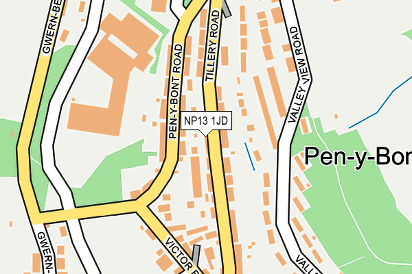 NP13 1JD map - OS OpenMap – Local (Ordnance Survey)
