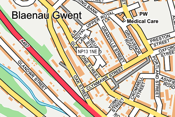 NP13 1NE map - OS OpenMap – Local (Ordnance Survey)