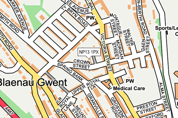 NP13 1PX map - OS OpenMap – Local (Ordnance Survey)