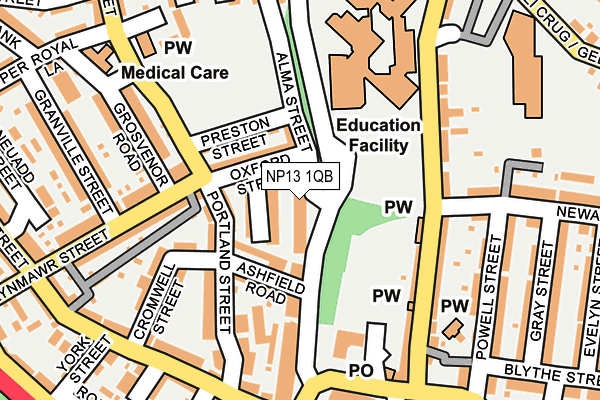 NP13 1QB map - OS OpenMap – Local (Ordnance Survey)