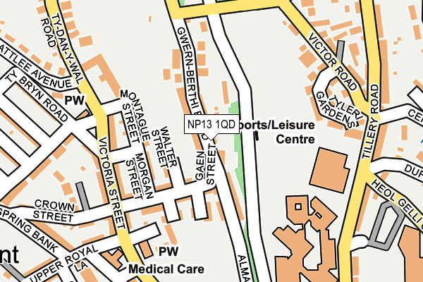 NP13 1QD map - OS OpenMap – Local (Ordnance Survey)