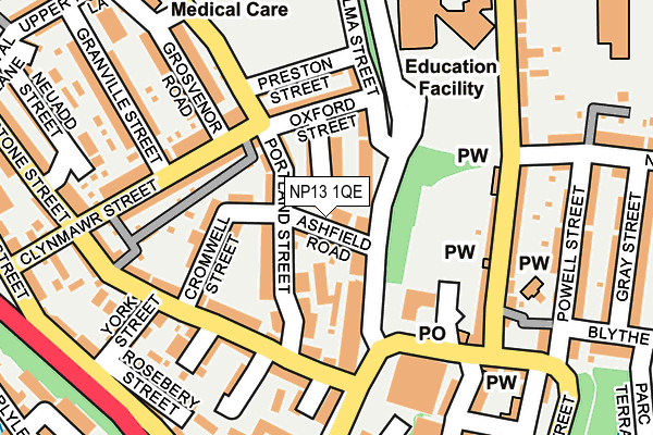NP13 1QE map - OS OpenMap – Local (Ordnance Survey)