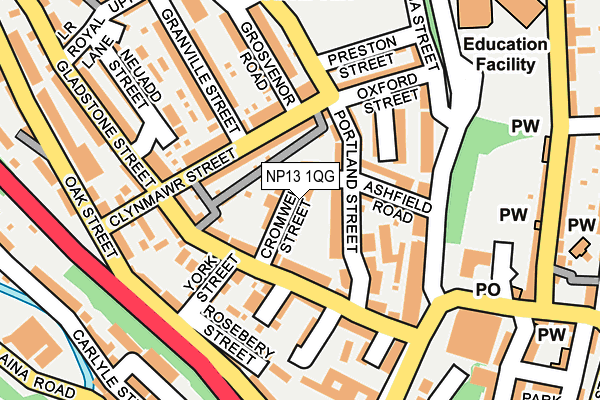 NP13 1QG map - OS OpenMap – Local (Ordnance Survey)
