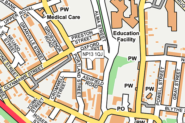 NP13 1QJ map - OS OpenMap – Local (Ordnance Survey)