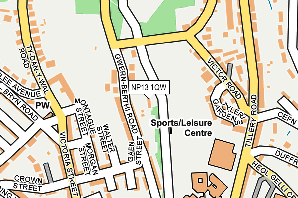 NP13 1QW map - OS OpenMap – Local (Ordnance Survey)