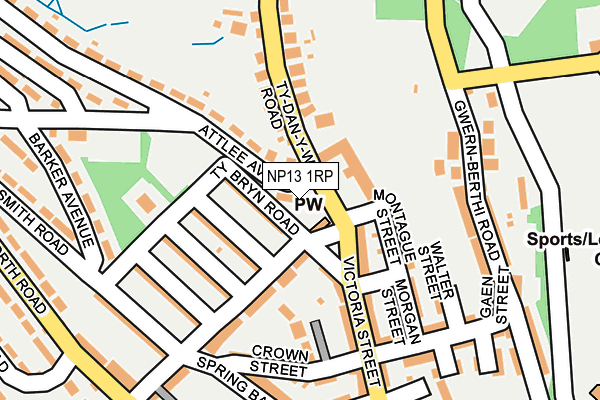 NP13 1RP map - OS OpenMap – Local (Ordnance Survey)