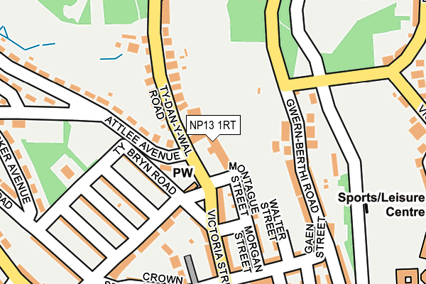 NP13 1RT map - OS OpenMap – Local (Ordnance Survey)