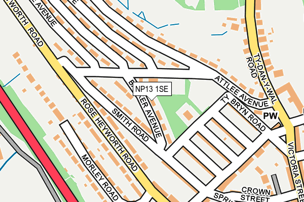NP13 1SE map - OS OpenMap – Local (Ordnance Survey)