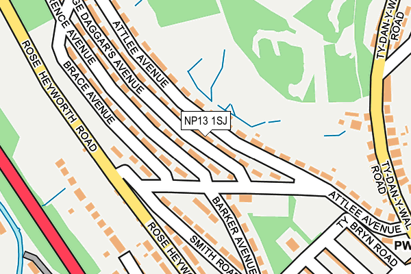 NP13 1SJ map - OS OpenMap – Local (Ordnance Survey)