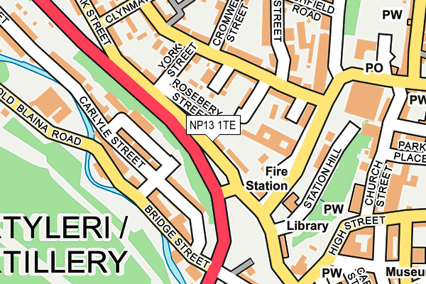 NP13 1TE map - OS OpenMap – Local (Ordnance Survey)