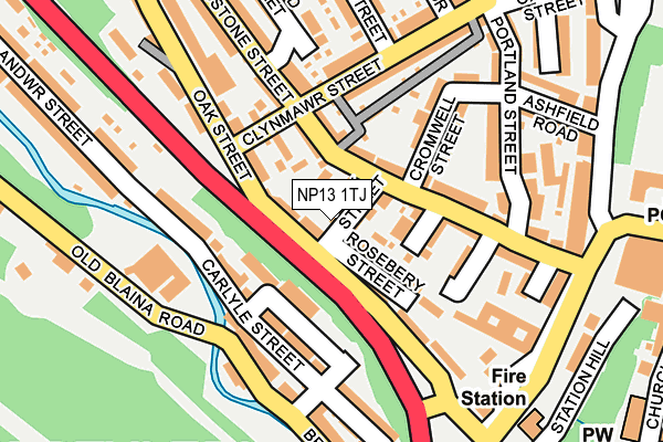NP13 1TJ map - OS OpenMap – Local (Ordnance Survey)