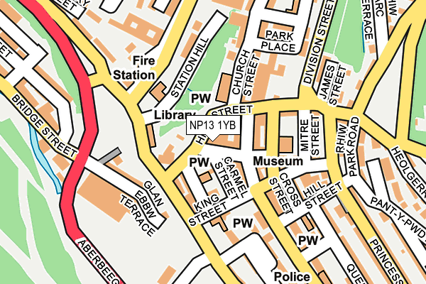 NP13 1YB map - OS OpenMap – Local (Ordnance Survey)