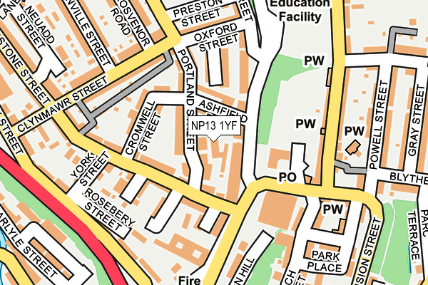 NP13 1YF map - OS OpenMap – Local (Ordnance Survey)